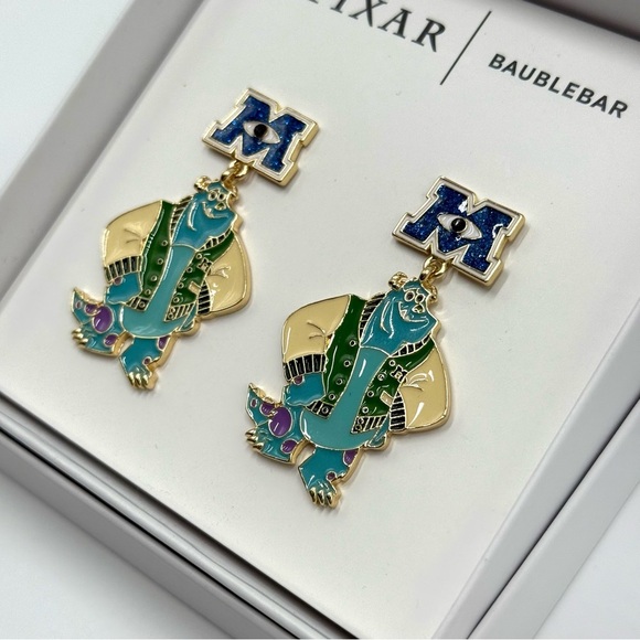 NIB PIXAR X Baublebar Sully Monsters Inc. University Dangling Earrings - Picture 3 of 9